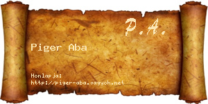 Piger Aba névjegykártya